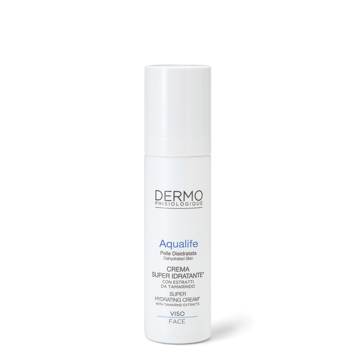 Aqualife Super Hydrating Cream in a white airless pump bottle for dehydrated skin