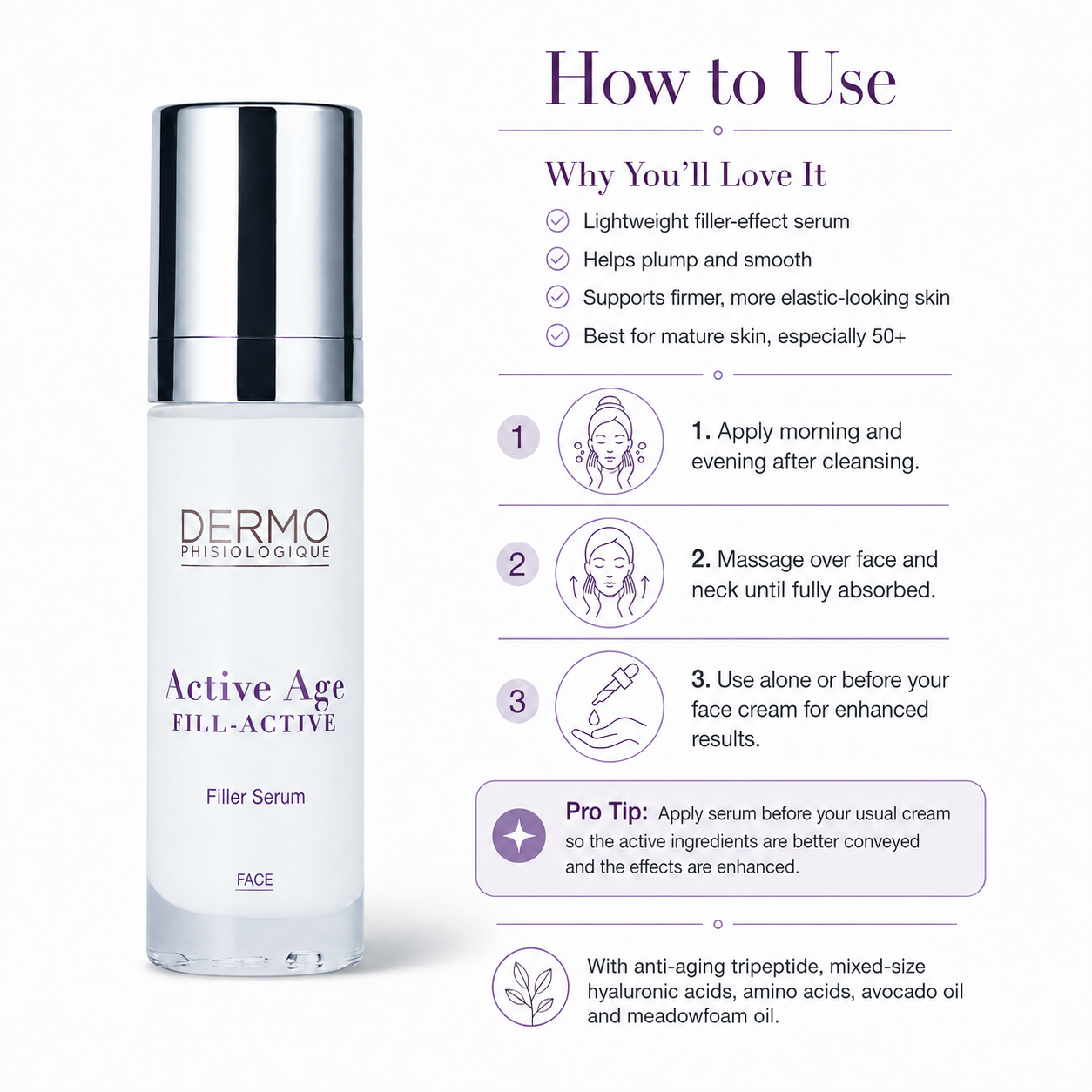 Active Age Filler Serum | Plumping Peptide Serum | DermoPH USA