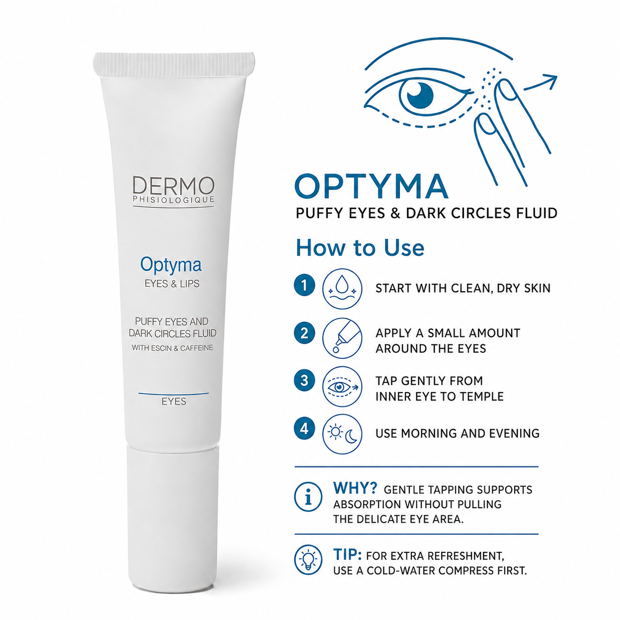 Optyma Eye Fluid for dark circles and puffy eyes.