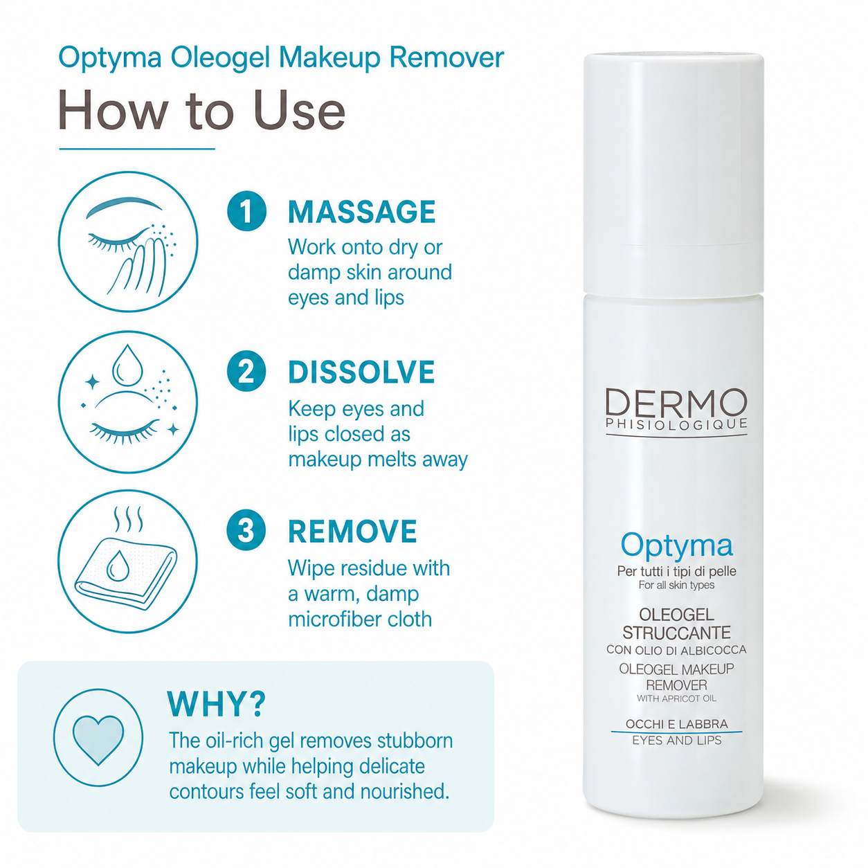 Optyma Oleogel Makeup Remover for eyes and lips