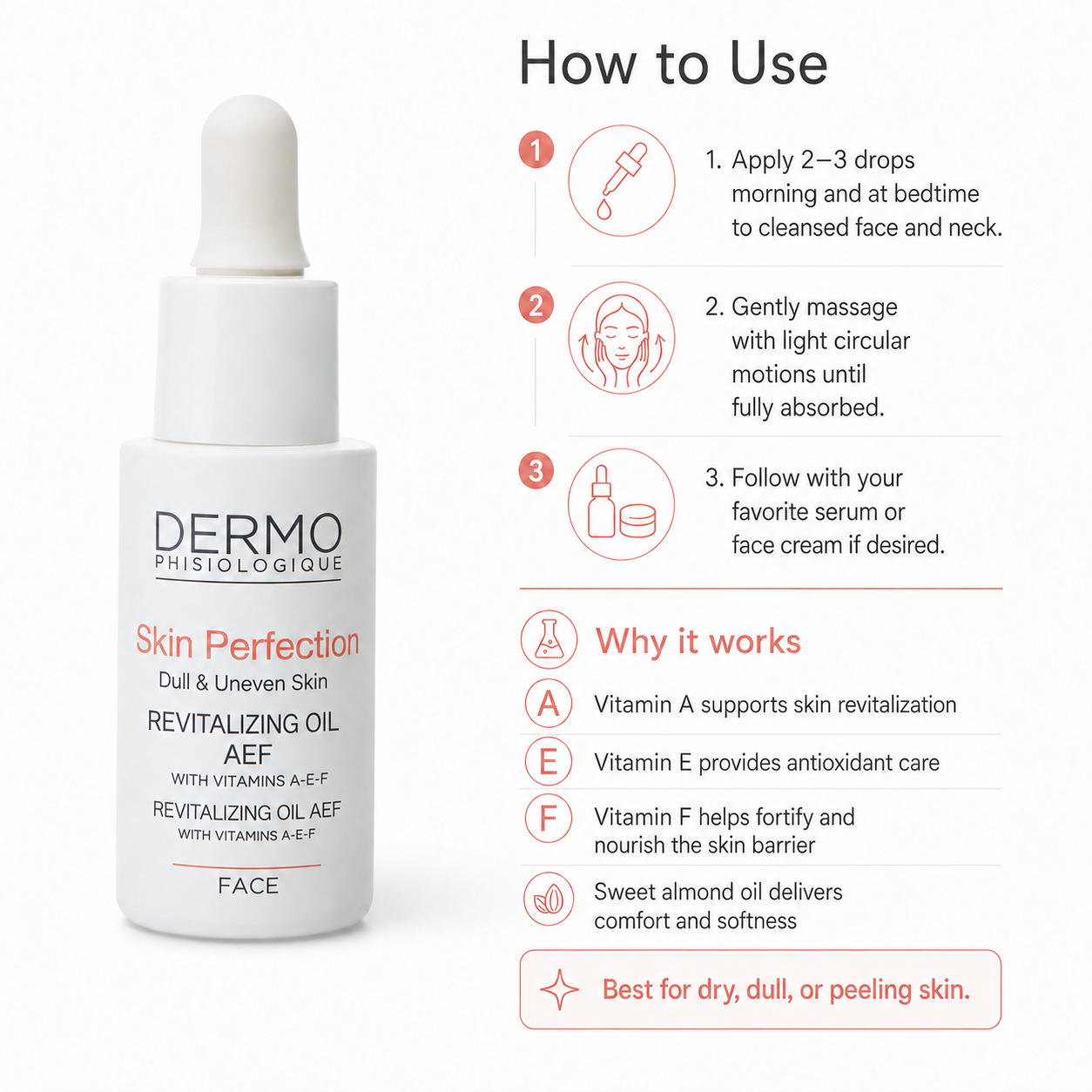 Vita AEF Revitalizing Oil | Gentle Vitamin A Face Oil | DermoPH USA